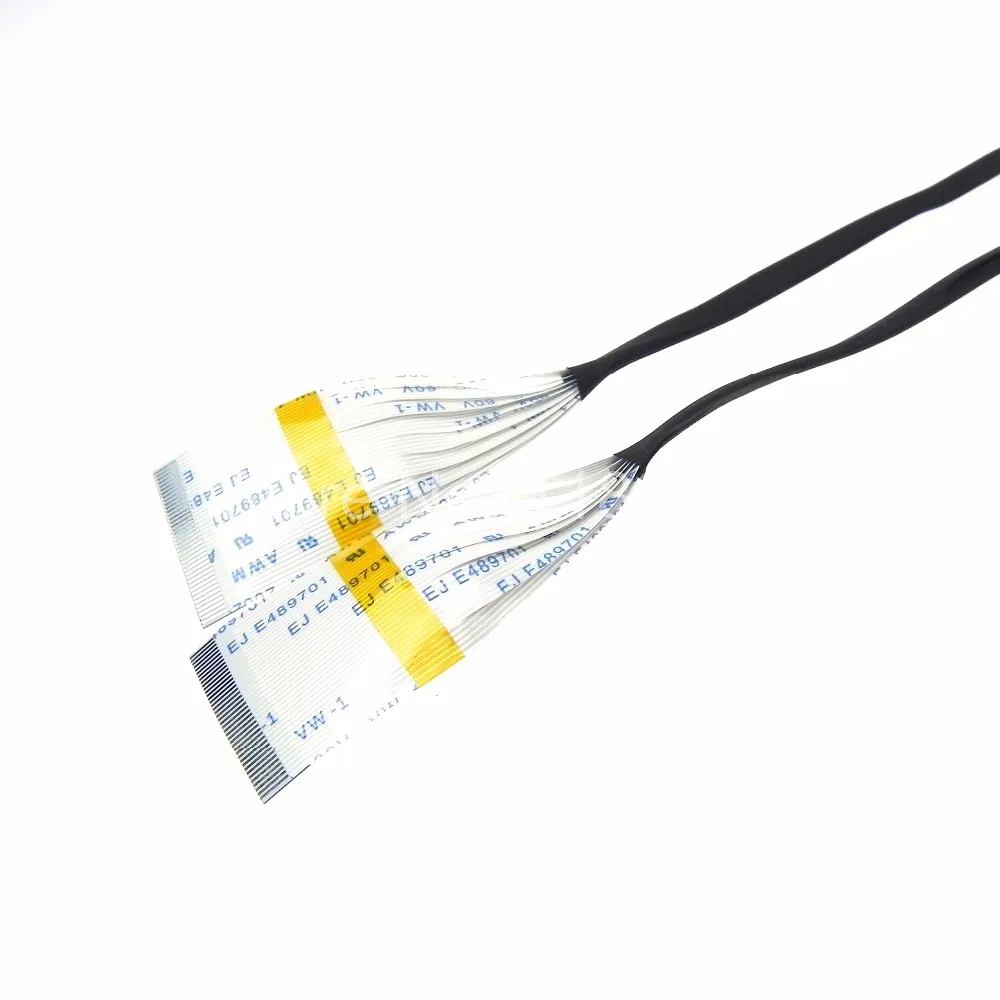 Ultra flex FFC cable 40pin 0.5mm pitch 228mm length A type stiffener length 5mm conductor length 4mm 7 cuts 8 parts 6