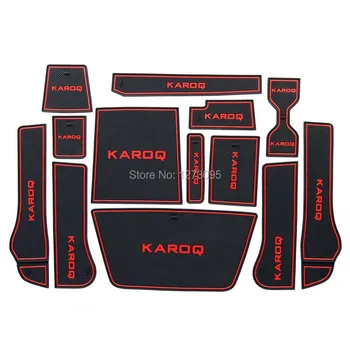 

For 2017 2018 Skoda Karoq Car Gate Slot Pad Non-slip Water Coaster Cup Mats Anti Slip Door Groove Mat Interior Car Accessories
