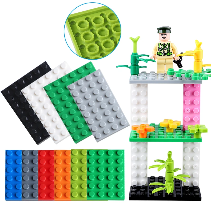 

12PCS/1Set Double Side Base Plate 8X6 Dots Building Plate 6X6Point 6X4Dots 4X4 Small Dotes Compatible Legoed Toy For Children