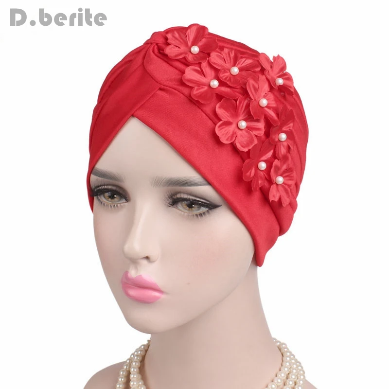 

Fashion Women's Hair Loss Head Beanie Scarf Turban Cap Flower Elastic Cotton Retro Muslim Cancer Chemo Hat Cover QDD9317