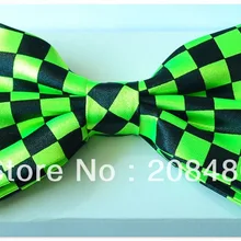 Горячая "зеленый+ черный шашка/плед" узор Блестящий галстук-бабочка для мужчин/мужской смокинг в стиле унисекс платье галстук-бабочка бренд