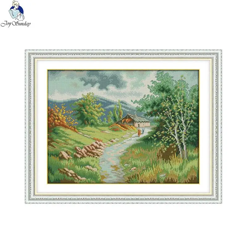 

Joy Sunday Cross-stitch embroidery kits, DIY cross stitch kits, embroidery suit, Country road Patterns for embroidery