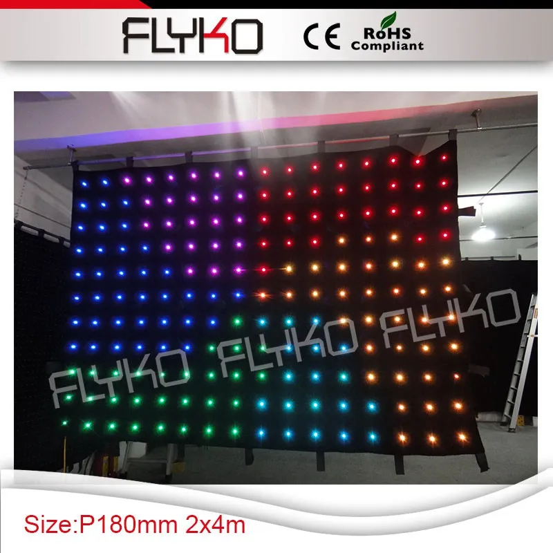 

Free shipping P180mm good resolution flexible protable 7ft x14ft stage lighting effect led curtain dj