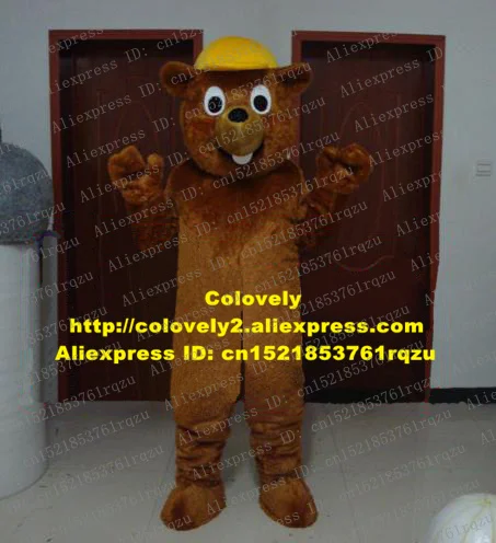 Коричневый длинный меховой отвод Lutra Beaver Nutria Coypu Groundhog bolac Tarabagane костюм талисмана