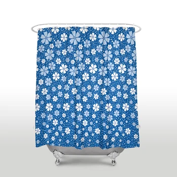 

New Waterproof Spring Time Flower Garden Pattern Shower Curtain with Hooks Polyester Fabric Bathroom Curtains for Home Decor