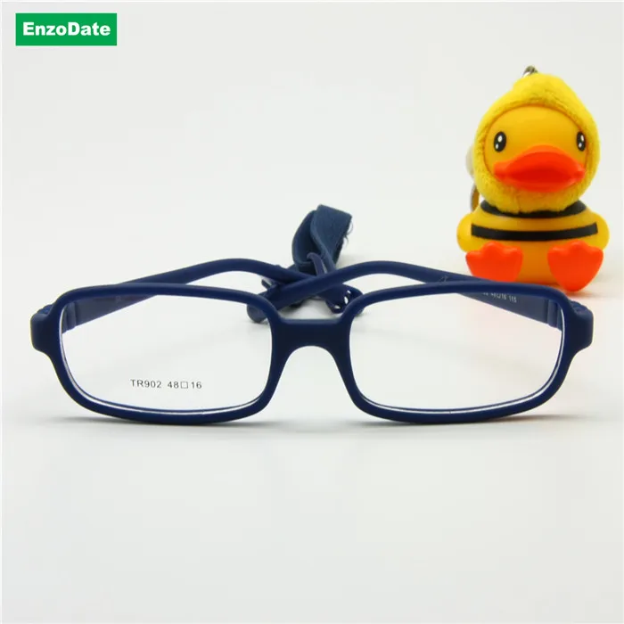 Детские оптическая оправа для очков с ремешком Размеры 48, цельнокроеная детская очки со шнуром, без винта гибкий для мальчиков и девочек очки - Цвет оправы: navy