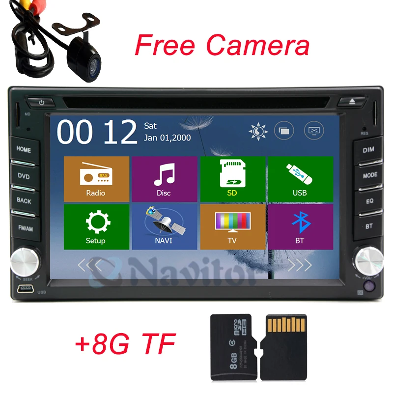 Clearance 6.2" 2 Din  universal Car dvd Player gps navigaton for Nissan/Hyundai Elantra/Sonata/Santa Fe/Verna/Tucson/Accent/I20 0