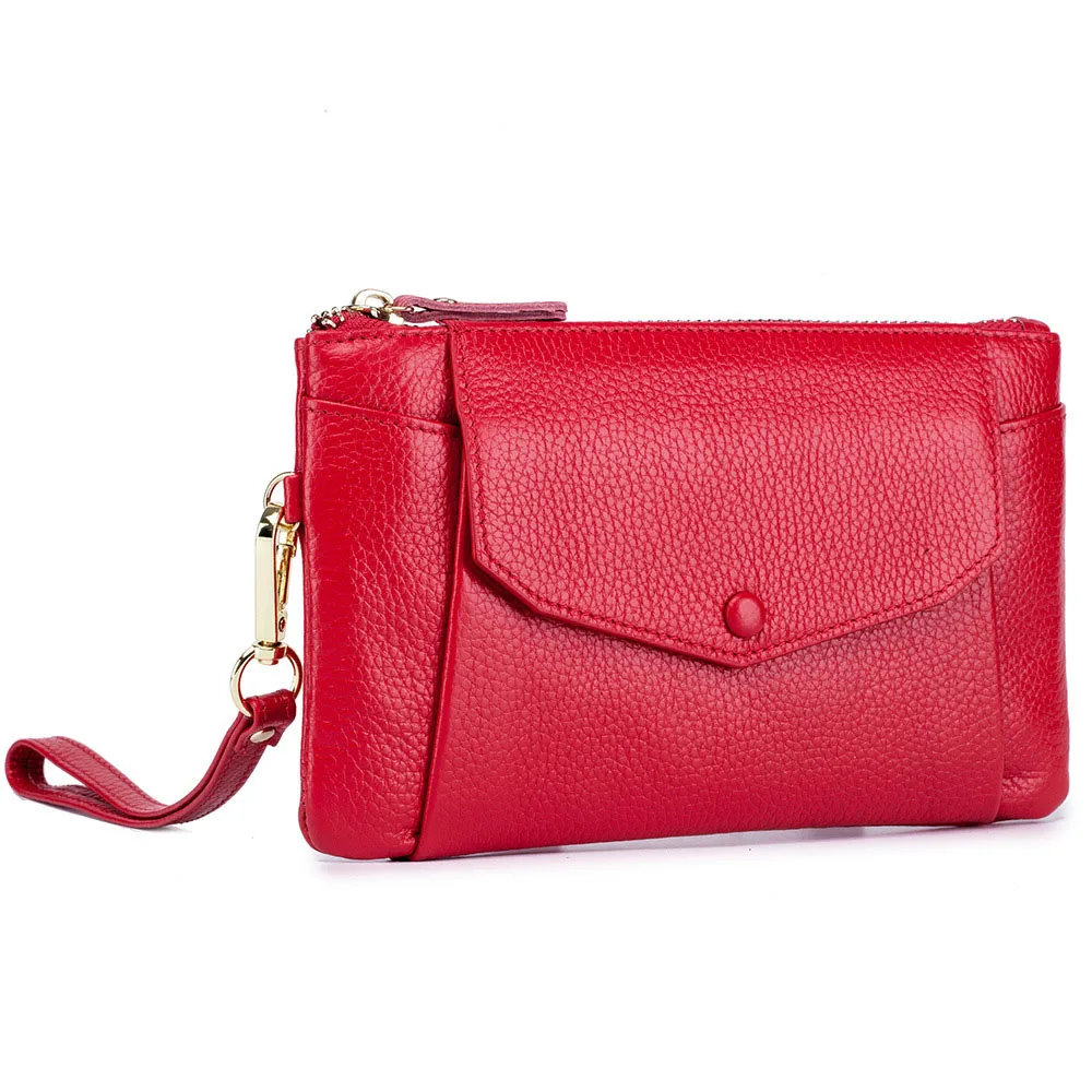 KEDANISON натуральная кожа хорошее качество женская сумка с одной ручкой женский клатч сумочка - Цвет: Красный