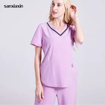 

Doctor Nurse Isolation Uniforms Lab nursing uniform scrub Latest design elasticity Meidcal Scrub Sets Hospital Surgical Clothing