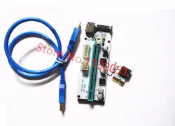 10 шт VER008S Molex 4Pin SATA 6PIN PCIE PCI-E PCI Express Riser Card адаптер 1X к 16X USB3.0 Extender Майнинг Биткойн шахтер