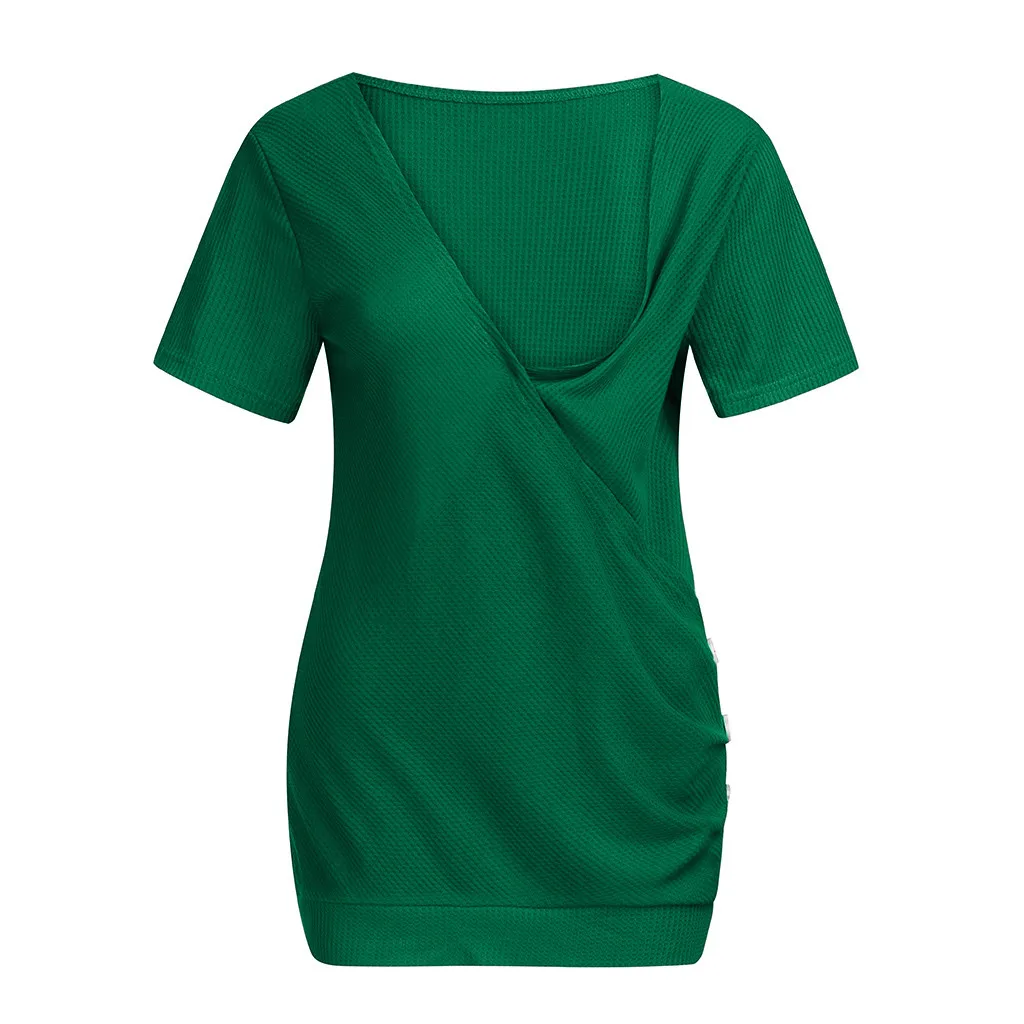 Одежда для беременных женские топы для кормящих мам с короткими рукавами, Однотонная футболка для грудного вскармливания Ropa Embarazada, Одежда