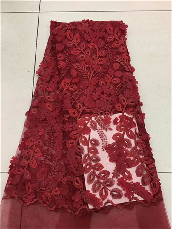 N2017 Latest African French Lace Fabric High Quality Tulle For Wedding.New french lace fabric red!ddp-5-1 | Дом и сад