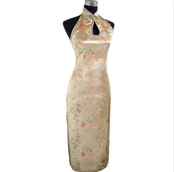 Chinese Dress Backless Halter Cheongsam Qipao Costume S M L XL XXL XXXL WC025