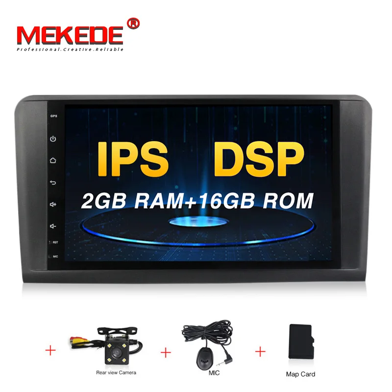 MEKEDE HD DSP Android 9,0 2G 4 ядра автомобиля gps для Mercedes Benz ML GL W164 ML350 ML500 GL320 Радио Стерео навигация без DVD плеера - Цвет: 16G DVD CAMERA