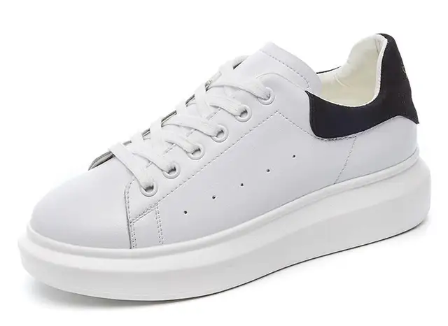 white platform sneakers leather