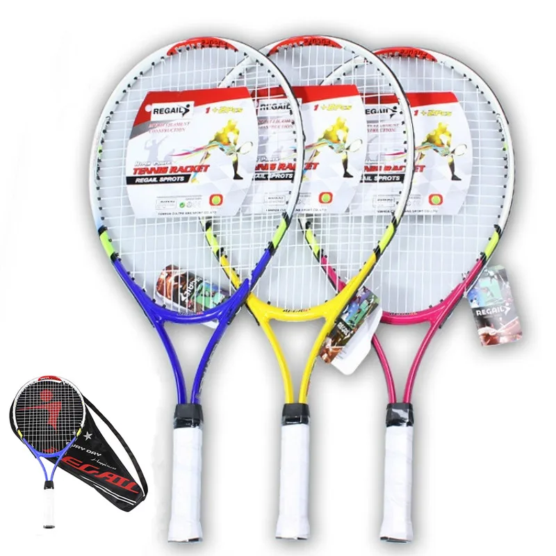 

1Pc Teenager's Training Tennis Racket Carbon Fiber Top Steel Racquet with Carry Bag for Children Beginners