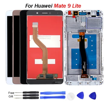 

For Huawei MATE 9 lite Lcd Display 5.5 inch 1920*1080 GR5 201 Touch Screen Digitizer Assembly Frame With Tools For Honor 6X LCD
