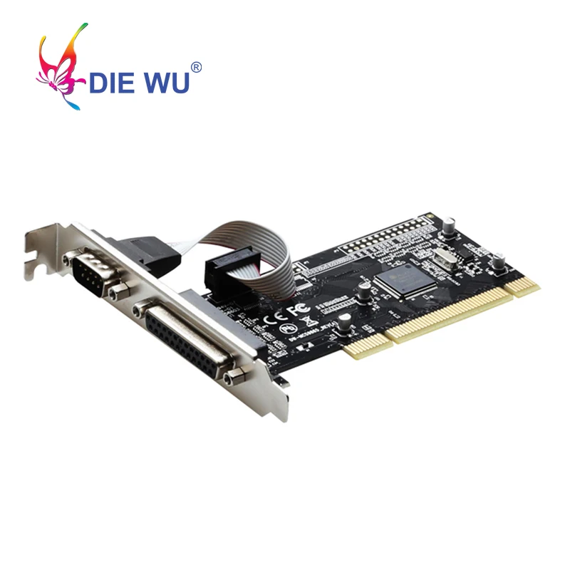 

DIEWU PCI Expansion Card PCI to RS232 Serial Port COM & Parallel Port DB25 Printer LPT Add On Card hot sale