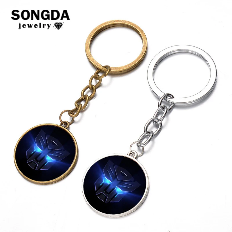

SONGDA Lovely Natural Dried Flower Keychain Cherry Blossoms Immortal Flower Four Leaf Clover Crystal Glass Ball Pendant Key Ring