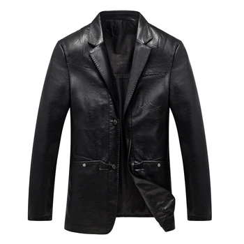 

Fashion Men's Leather Jackets And Coats Suit Collar Leather Jackets Men Slim Clothing Soft Faux Leather Clothes For Man