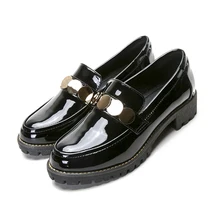 Винтажные женские кожаные туфли в британском стиле; коллекция года; сезон осень; Новинка; обувь без застежки; маленькие размеры 33; большие размеры 42; тонкие женские туфли