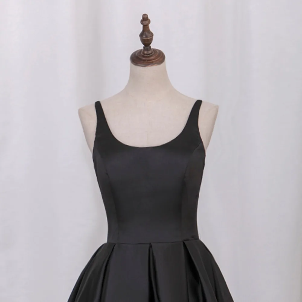 ANTI High-quality A-Line Evening Dress Long Satin Formal vestidos Black Fashion Evening Party Dresses Adjustable shoulder strap