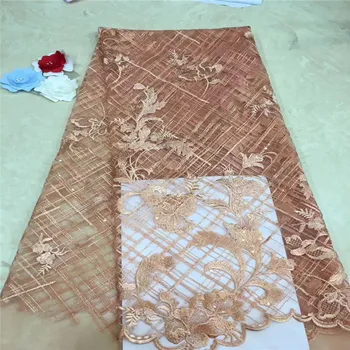 

Madison African Lace Fabric 2019 High Quality Nigerian Lace Fabrics Orange Africain Guipure Embroidery French Tulle Lace Fabric