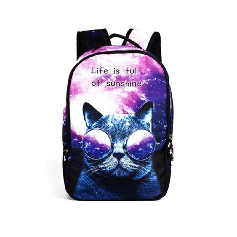 Galaxy Cat Backpack Space Backpacks Printing School Bags For Teenage