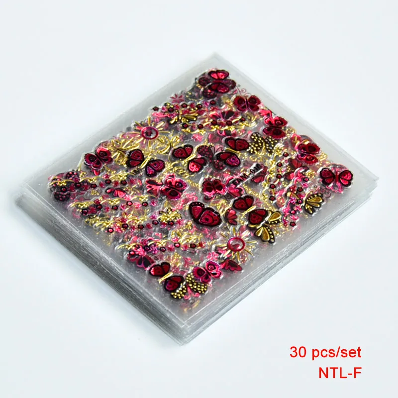 Nail Art Decals Nail Art Decorations Y2K-style Decals 3D Butterfly Water Sticker 30sheets Sticker