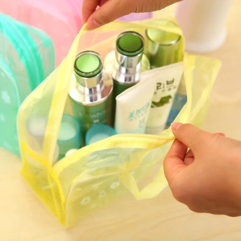 2 قطعة/المجموعة التجميل حقيبة جديد للماء شفافة المحمولة السفر مستحضرات التجميل تخزين حقيبة الحمام التحديث غسل حقيبة