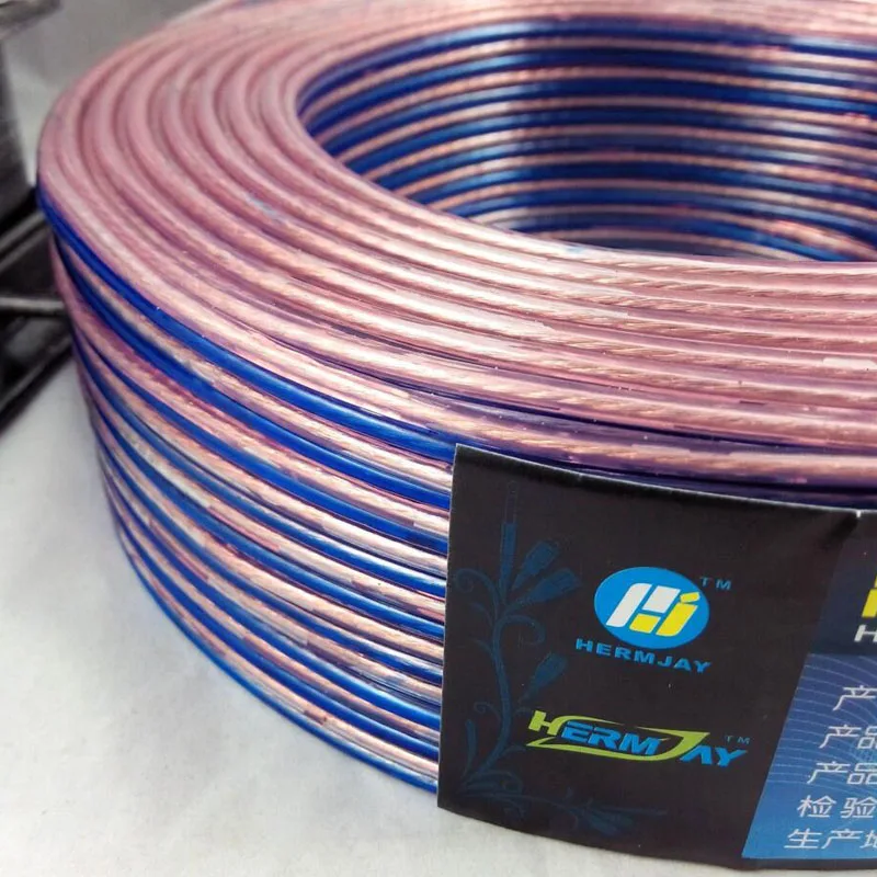 High transparent 200 core Oxygen-free Copper Speaker Stereo Speaker Wire Line audio speaker cable audio speaker wiring kit audio signal cable audio cable electrical wire cable electronic wire cable
