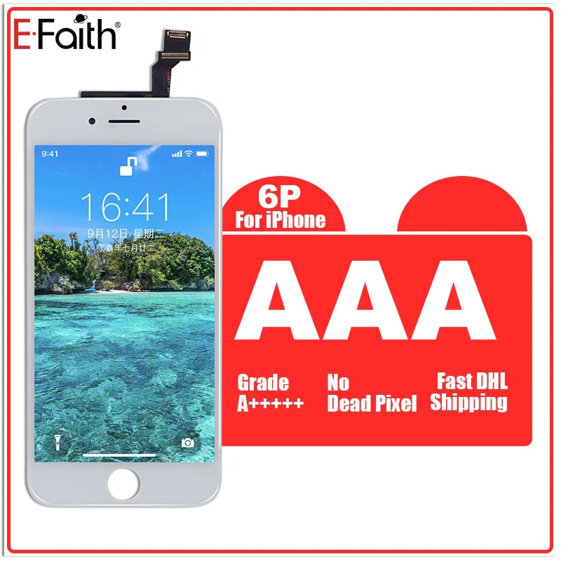 

10 PCS/LOT Black and White 5.5 inch For iPhone 6 Plus LCD Display with Touch Screen Digitizer Assembly Complete Free DHL Ship