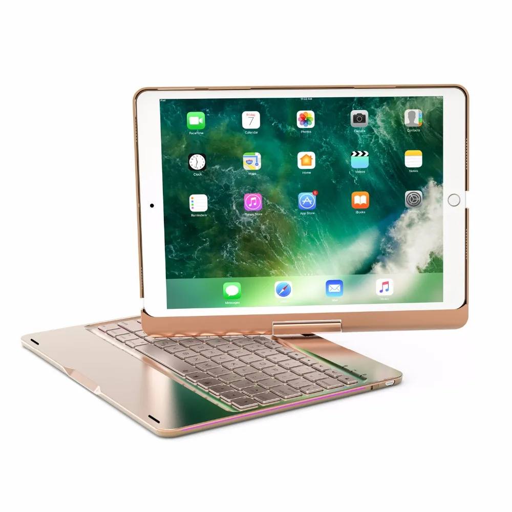 7 Colors Backlit Light Wireless Bluetooth Keyboard Cover Case For iPad 9.7 2017 2018 / Air / Air 2 / Pro 9.7 For iPad 5 / 6+Gift