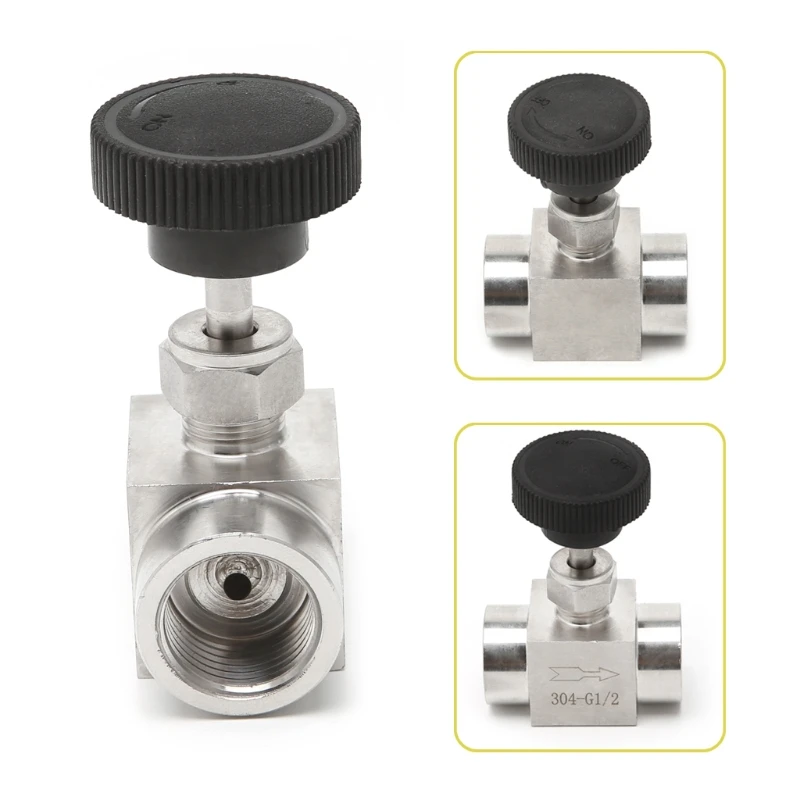 

1PC 3/8" Needle Valve Female Thread 304 Stainless Steel Flow Control Shut Off 915 PSI High Quality
