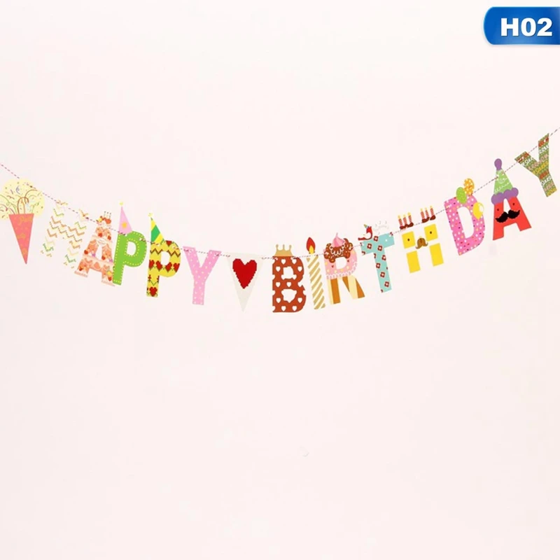 Счастливый плакат "с днем рождения" подвесные буквы флаг вечерние украшения баннер мальчик девочка ребенок душ день рождения знак