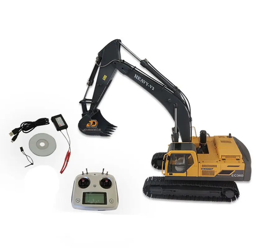 JDM-106 V2 1/12 RC Toy Remote Control Metal Hydraulic Excavator Model-106 Child Boy Christmas Gifts