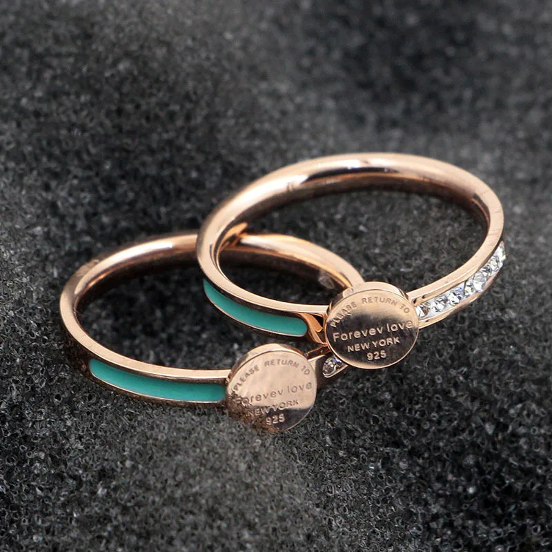 Martick, элегантные, модные, круглые кольца, синяя капля, масло, английские буквы, кольца на палец с сияющим кубическим розовым золотом, кольца R247