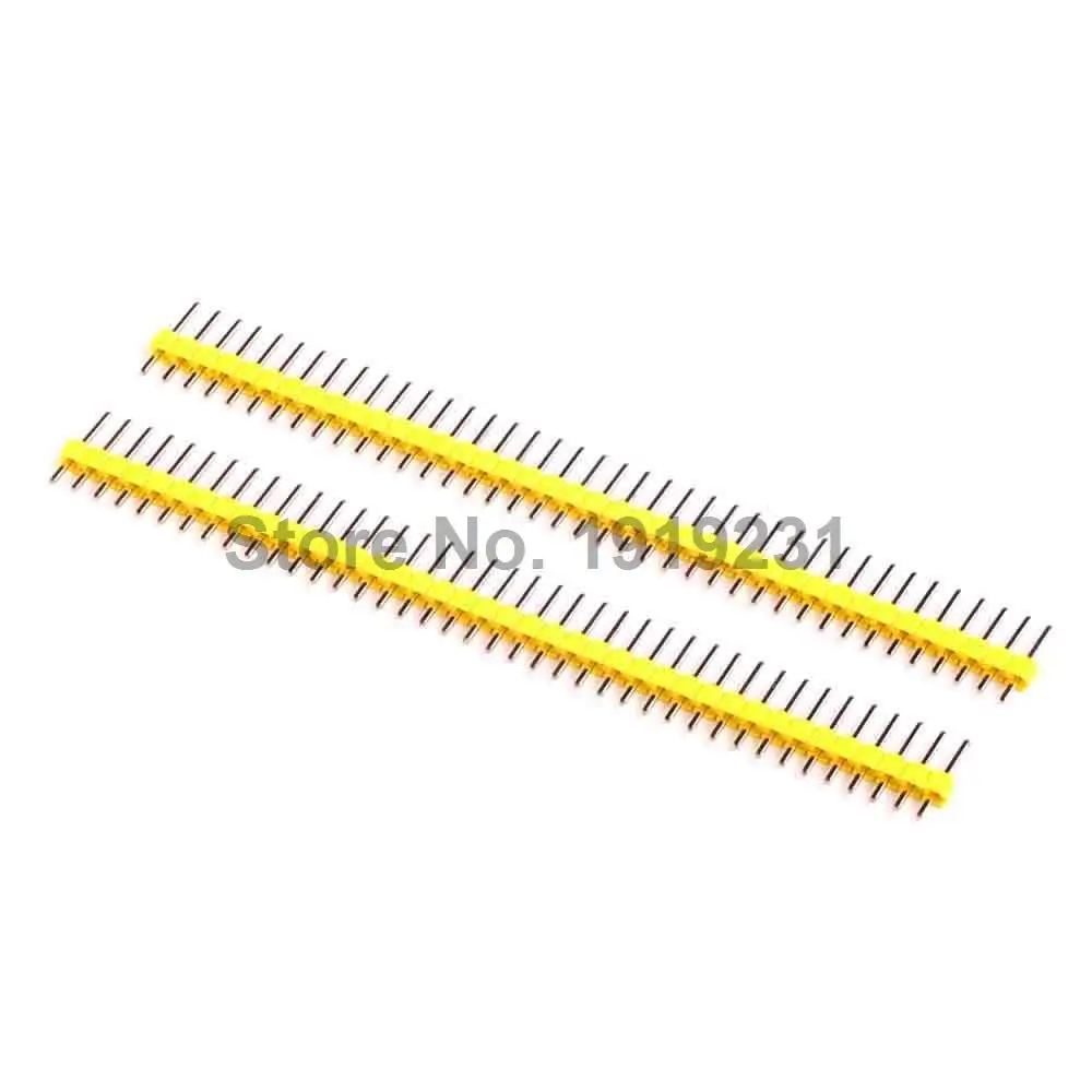

50PCS 1x40P 40Pin 2.54mm Yellow Single Row Needles Straight Headers for PCB Connector