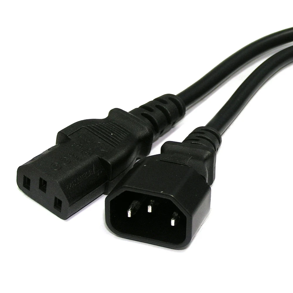 IEC Mains Power Extension Cable cord Kettle Lead C13 C14 for PC TV Monitor 3X0.75mmin Computer