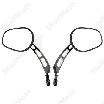 

8mm Motorcycle Rear View Side Mirrors CNC Cut Stem For Harley Touring Sportster XL 883 1200 Dyna Softail V-ROD 1982-2019