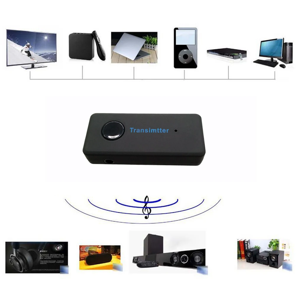  Wireless Bluetooth3.0 A2DP 3.5mm Stereo Audio Cable Music Audio Bluetooth Transmitter receiver Sender Adapter for TV 