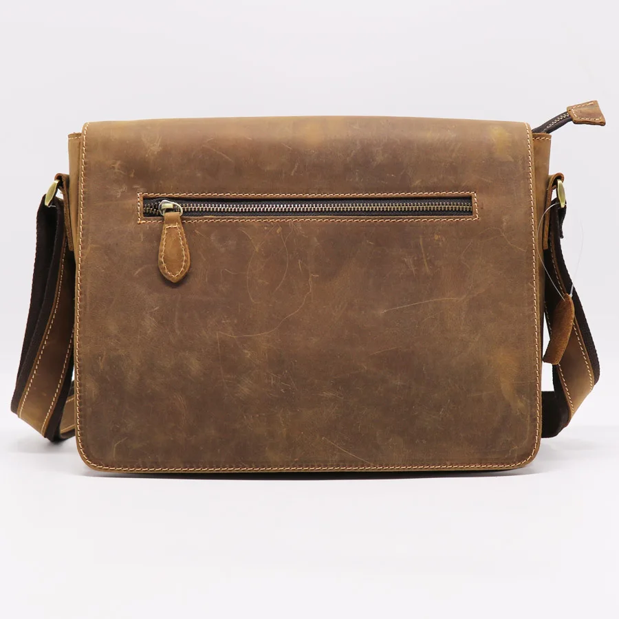 

Brand Crazy Horse Cow Leather Hand-Made Casual Messenger Bags Men's Cowhide Cross Body Shoulder Bags Male Travel Pack Totes