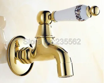 

Luxury Gold Color Brass Mop Pool Faucet Laundry Sink Cold Water Tap tav138