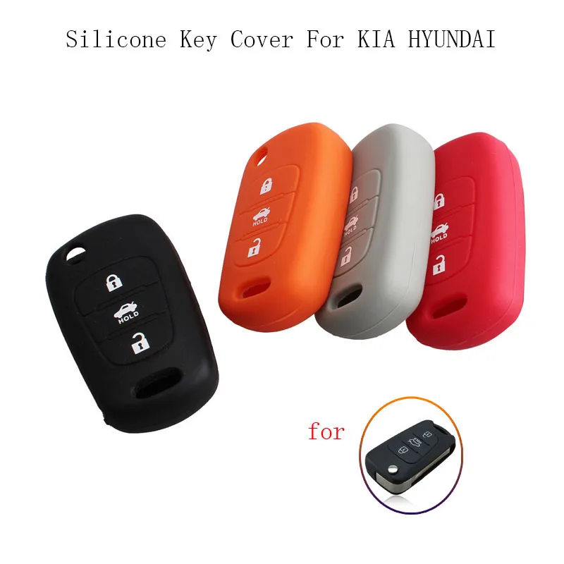 

Silicone Cover Holder Shell fit for KIA K2 K5 Picanto Rio Sportage For Hyundai I20 I30 IX35 IX30 Remote Key Case 3 Buttons