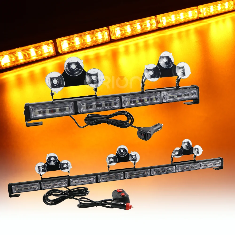 

24W to 96W LED Car Truck Traffic Advisor Emergency Flashing Strobe Light Bar Police Firemen 4-32 LED Warning Lights Amber Yellow