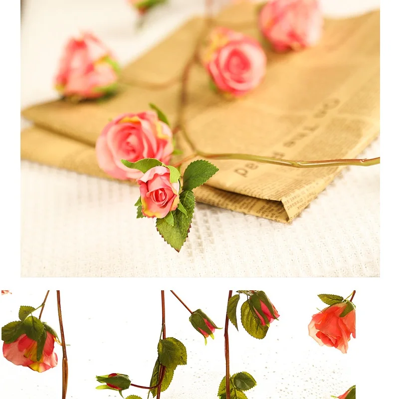 Xuanxiaotong 1 шт. 150 см Искусственный цветок розы лоза для дома сад балкон Свадебные украшения arranjos com flores artificiais