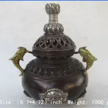 Продуманная Китайская народная коллекция медных зверей рыба и Тыква-форма благоприятный Курильница