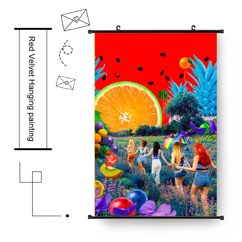 

KPOP Red Velvet The Red Summer Large Hanging Canvas Poster With The Same Paragraph Dropshipping