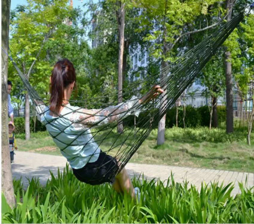 1Pc Sleeping Hammock Bold Nylon Rope Swing Bed Sleeping Bag Portable