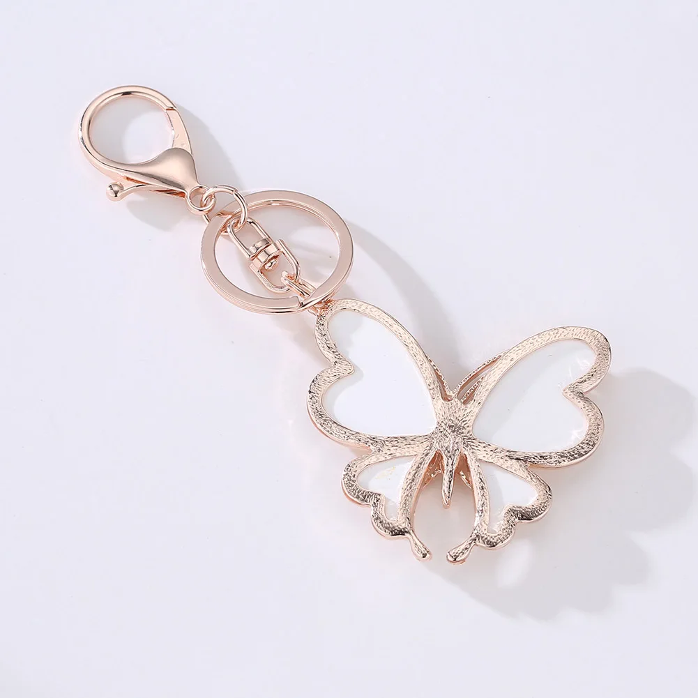 

Rhinestone Butterfly Keychain Car Key Chain Alloy Crystal Handbag Bucket Bag Pendant Keyring Gifts HSJ88